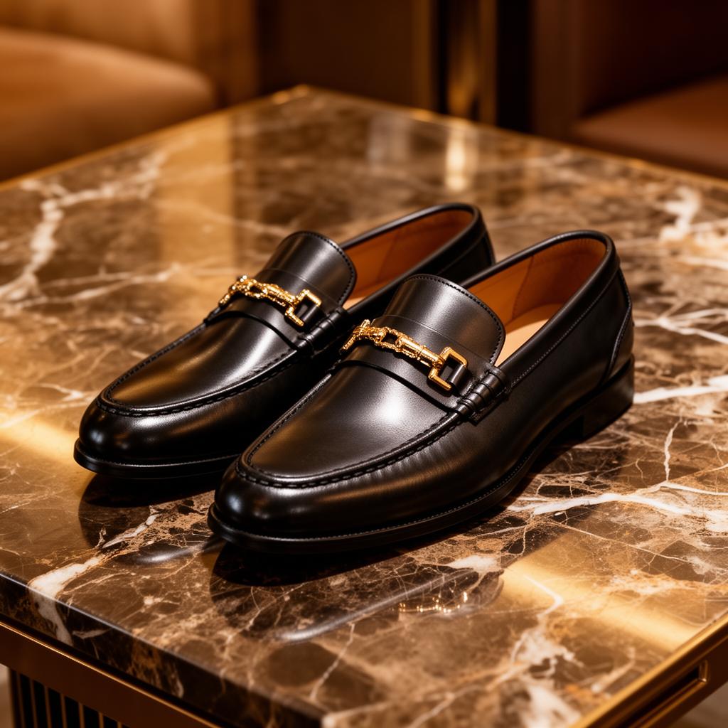 Designer leather loafers